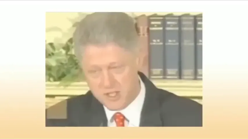 Bill Clinton ในการแถลงข่าวปฏิเสธความสัมพันธ์กับ Lewinsky